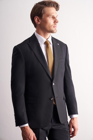 İmza Lacivert Kırlangıç Yaka Çizgili Desen Slim Fit 6 Drop Takım Elbise 1001255166 Lacivert