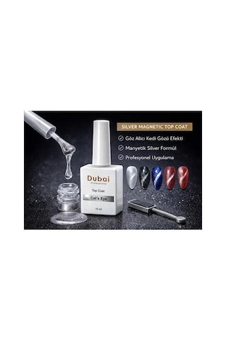 Dubai Professional Cat S Eye Silver Magnetic Top Coat 15 Ml Gri Diğer