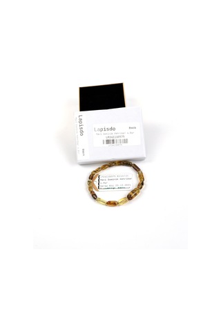 Dominik Mavi Kaya Fosil Amber Bileklik 4.8gr Açık Sarı