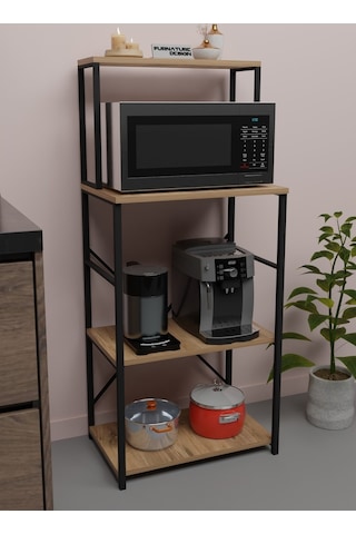 Mutfak Banko Dolap Düzenleyici Mikrodalga Fırın Rafı Atlantik Çam