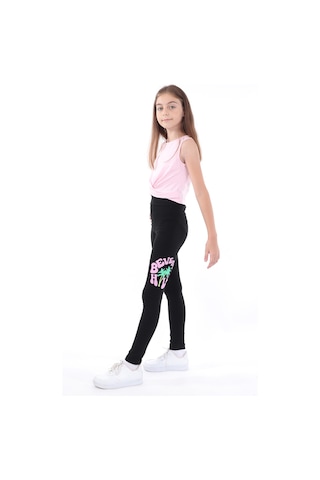 Toontoy Kız Çocuk Baskılı Tayt Çok Renkli
