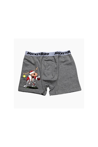 Mutlu Yıllar Erkek Gri Boxer Gri