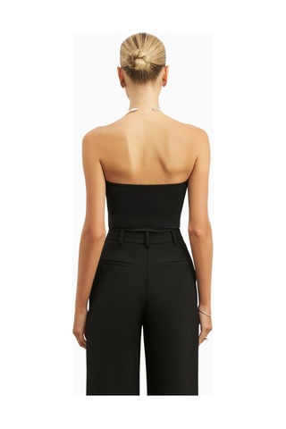 Because Of Alice Effortless Pleated Wide Leg Trousers Yüksek Bel Geniş Paça Kadın Pantolon Siyah