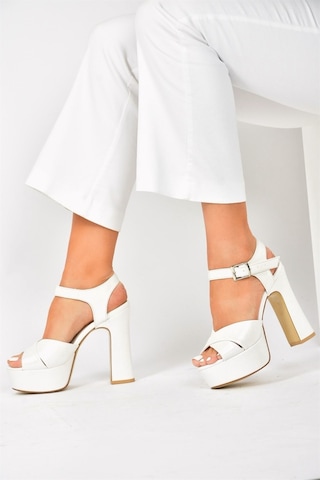 Fox Shoes Sedef Platform Topuklu Kadın Ayakkabı M348202409 Sedef