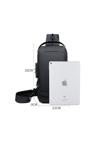 Bange BG-7082 Kilitli ve USB Şarj Portlu Omuz Çantası