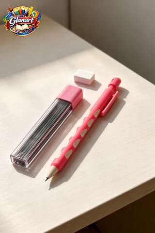 2.0 Mm Uç Ve Silgi Hediyeli 2.0 Mm Uçlu Kalem Seti 1 Adet Pembe