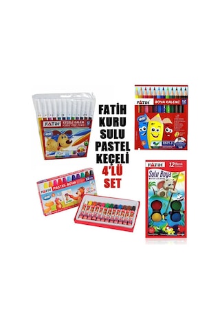 Fatih Kuru. Sulu. Pastel Boya Ve Keçeli Kalem Seti 4 Parça Fatih Kuru. Sulu. Pastel Boya Ve Keçeli Kalem Seti 4 Parça