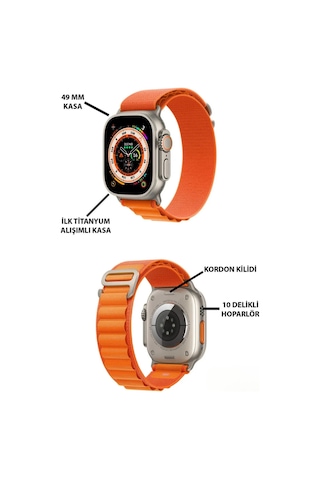 Akıllı Saat 45m Pro Ultra+ Smart Watch Türkçe Arama Bildirim İos Adroid Uyumlu