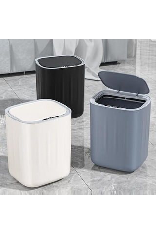 Sensörlü 28 Litre Çöp Kovası Şarj Edilebilir Lityum Pilli / Gt-sc07b Çok Renkli