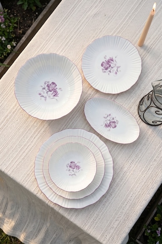 Bellisia 6 Kişilik 27 Parça Porselen Yemek Takımı Renkli