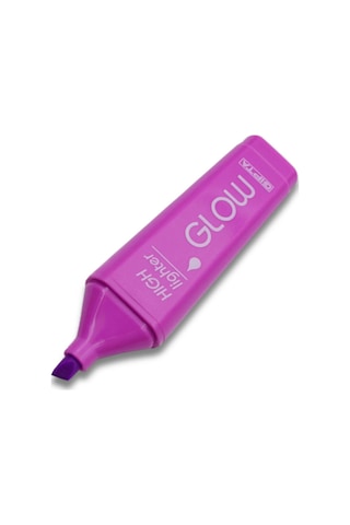 Gıpta Glow Kesik Uç Neon Mor Fosforlu Kalem 10 Adet Mor