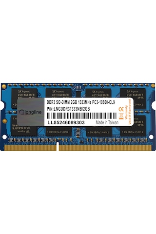 Longline LNGDDR31333NB/2GB 2 GB DDR3 1333 MHz CL9 Notebook Ram