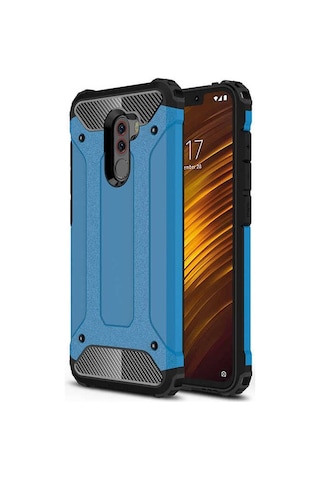 Noktaks - Xiaomi Uyumlu Xiaomi Pocophone F1 - Kılıf Çift Katman Zırh Tank Crash Military Kapak - Kırmızı