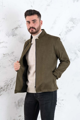 Nubuk Baharlık Slimfit Mont Yeşil