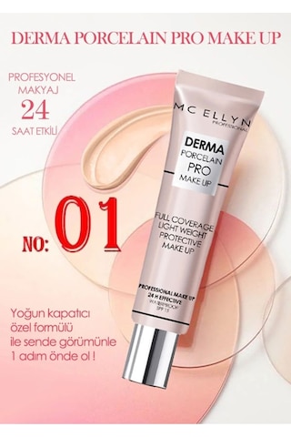 Mc Ellyn Pro Make Up Waterproof Derma Porselen Kapatıcı SPF15 01
