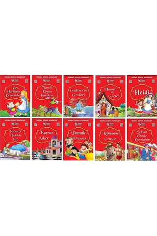 1.ve 2. Sınıflar Için Resimli Dünya Klasikleri 1 10 Kitap + Kitap Okuma Not Defteri