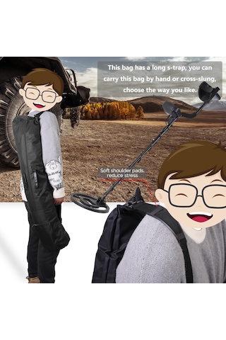 Fosenze "çift Taşımalı Büyük Kapasiteli Metal Dedektörü Çantası - Sağlam Ve Dayanıklı" Siyah