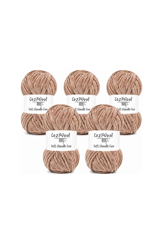 Kadife İp Soft Chenille Fine 5'li Paket 5x100 Gr 160 Mt El Örgü İpi Vizon - 925144855 Kadife İp Soft Chenille Fine 5'li Paket 5x100 Gr 160 Mt El Örgü İpi Vizon - 925144855