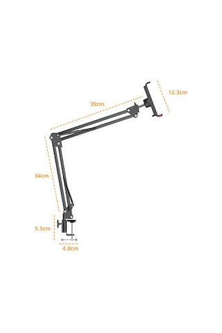 Masaüstü Ev Ofis Telefon Tablet Tutucu 360 Dönen Ayarlanır 2'li Teleskopik Uzun 73 Boyun Dizaynı