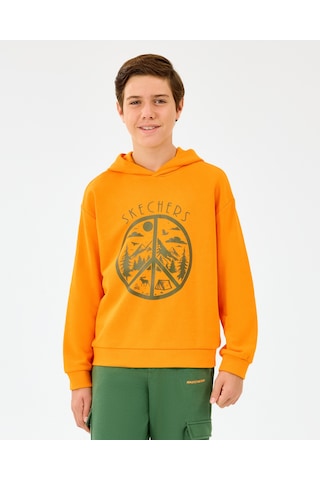 Skechers B Lw Fleece Sweatshirt Büyük Erkek Çocuk Turuncu Sweatshirt Sk2520089-0341 Turuncu