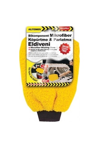 Bikomponent Mikrofiber Köpürtme ve Parlatma Eldiveni Sarı