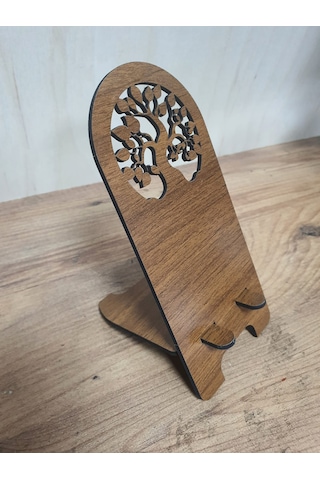 2 Adet Ahşap Hayat Ağacı Telefon Tutucu Masaüstü Telefon Stant