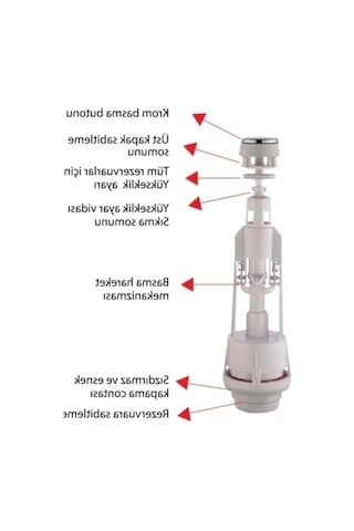 Sessiz Doldurma Mekanizması - Krom Basmali Sifon, Su Tasarruflu Klozet İç Takım Seti Açık Ahşap