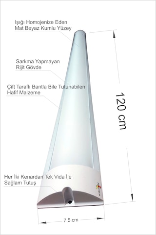 Uzun 120 Cm Led Mutfak Banyo Tezgah Dolap Üstü Aydınlatma Işık Beyaz
