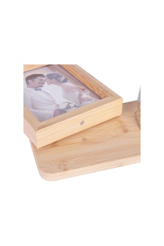 Kişiye Özel Led'li Ahşap Güllü Cam Fanus Çerçeve