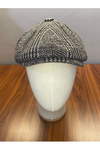 Hamze Peaky Blinders Vintage Model Ekoseli Kışlık Kasket Şapka Kahverengi