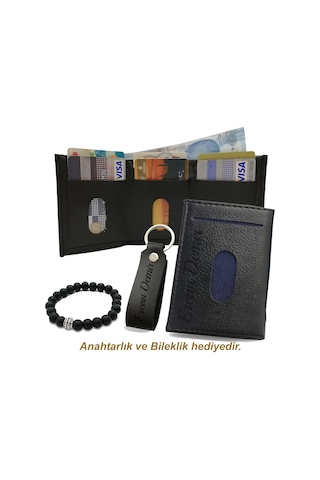 Erkek Kartlık Cüzdan İsme Kişiye Özel Hediyelik Anahtarlık Hediye (461856785) Siyah Dış Ön Yüze Yazı İstiyorum-Hediye Paketi Olmasın-Ptt