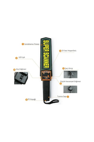 Triline Süper Scanner Metal Üst Arama El Dedektörü