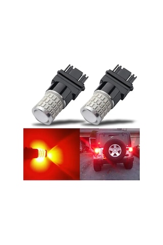 Fochsia 2li Led Araç Lambası 3157 4157 3057 3156 54smd 3014 3smd 3030 Parlak Kırmızı 2li Paket