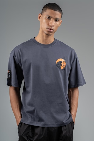 Maraton Sportswear Oversize Erkek Bisiklet Yaka Kısa Kol Basic Antrasit T-shirt 23243-antrasit