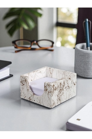 Bloknotluk El Yapımı Beton Bloknotluk 10x10 Cm Mermer Desen