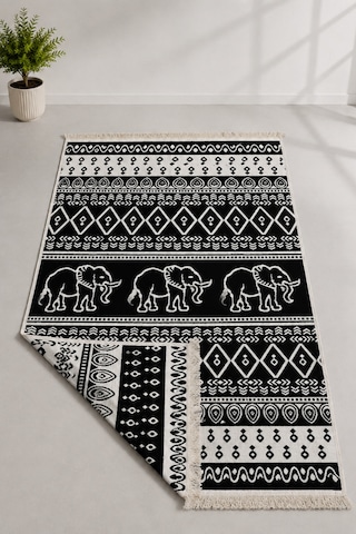 Kilim Paspas Çok Amaçlı Halı Makinede Yıkanabilir Toz Yapmaz Siyah 5