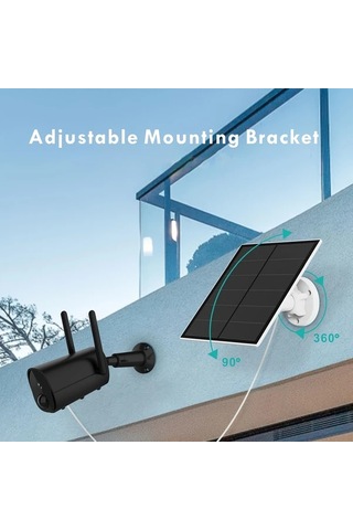 Xuweiwei Güvenlik Kamerası İçin 4w 1 Paket Güneş Paneli Şarj Edilebilir Kamera Type-c Arayüz 360 Derece Ayarlanabilir Açık Hava