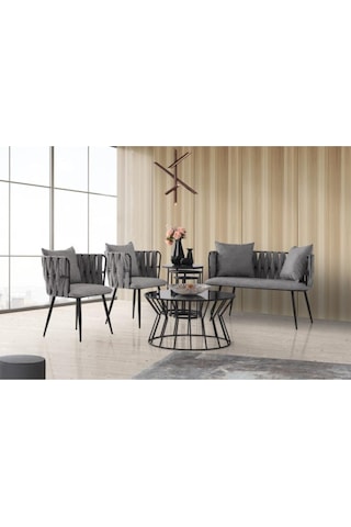 Erezogullari_Mobilya Modern Bekleme Odası Ofis Oturma Grubu Mobilyası (2+1+1)