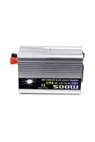 Mufunye 12v'den 220v'ye Dönüştürücü, Gümüş, 450w Sürekli Güç, Tam Metal Kasa, Usb Çıkışlı Araç İçin Inverter