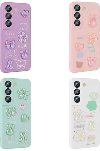 Galaxy S21 Fe Uyumlu Kabartma Figürlü Parlak Zore Toys Silikon Kılıf-açık Yeşil Açik Yeşil