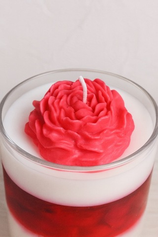 Gül Kokulu Mum Bardakta Gül