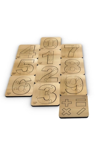 Mdf Oyun Puzzle Rakamlar Çocuklar Için Boyanabilir Matematik Seti