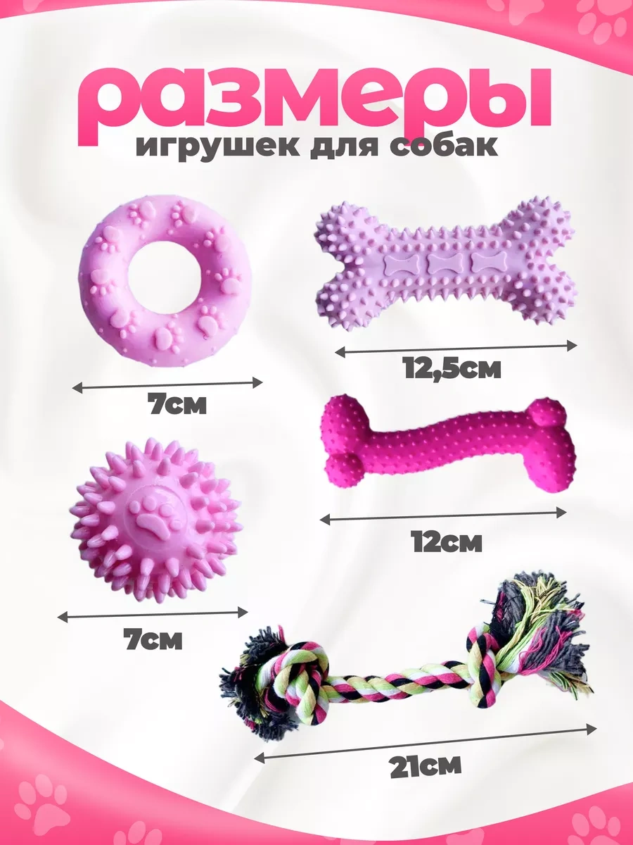 Toysfordogs 5 Parçalı Lastik Köpek Oyuncakları Seti 240710074