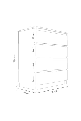 Derinkuyu 4 Çekmeceli Şifonyer Yatak Odası Bebek Odası Beyaz Beyaz