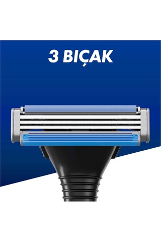 Gillette - Sensor3 Tıraş Bıçağı - 3 Bıçaklı - Kayganlaştırıcı Bant Ve Oynar Başlık - 1 Adet + 6 Yedek Bıçak