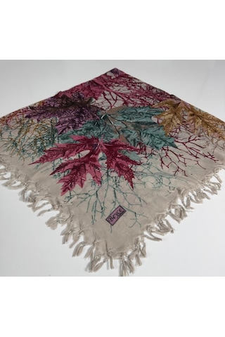 Beyce Cotton Sökme Boncuklu Desenli Tülbent 06439 Vizon-pembe