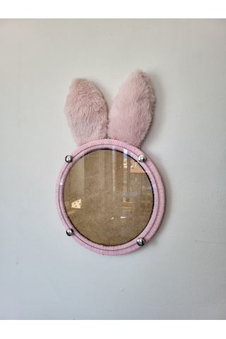 Pembe Tavşan Kulaklı Pembe Fotoğraf Çerçevesi