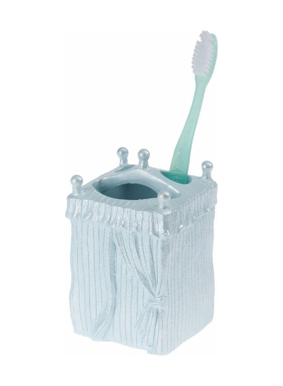 2 Adet Diş Fırçalık Deniz Feneri Model Poliresin 7x7x12cm Banyo Seti Çok Renkli