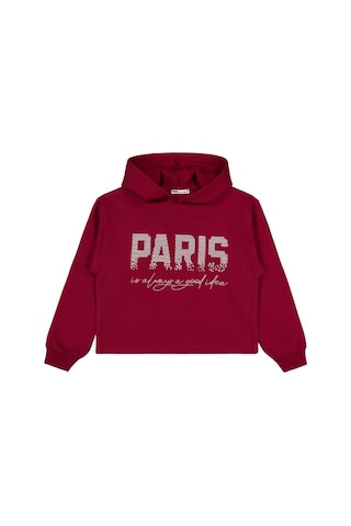 Civil Girls Paris Baskılı 10-13 Yaş Sweatshirt Bordo