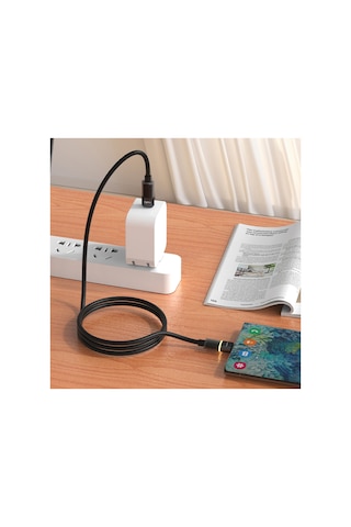 Type C Hızlı Şarj Kablosu Type-c To Type-c, 60w, 480 Mbps, 1.2m, Pd, Led Işıklı Siyah
